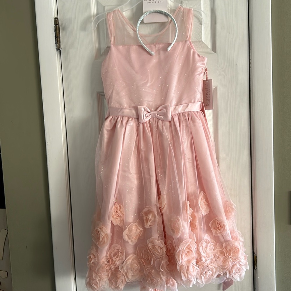 BISCOTTI COLLECTION GIRLS DRESS W HEADBAND SIZE 12 NWT